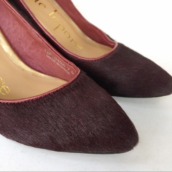 Nanette Lepore ‘Play Me’ Pump Wine Calf Hair 7.5 - Picture 2 of 16